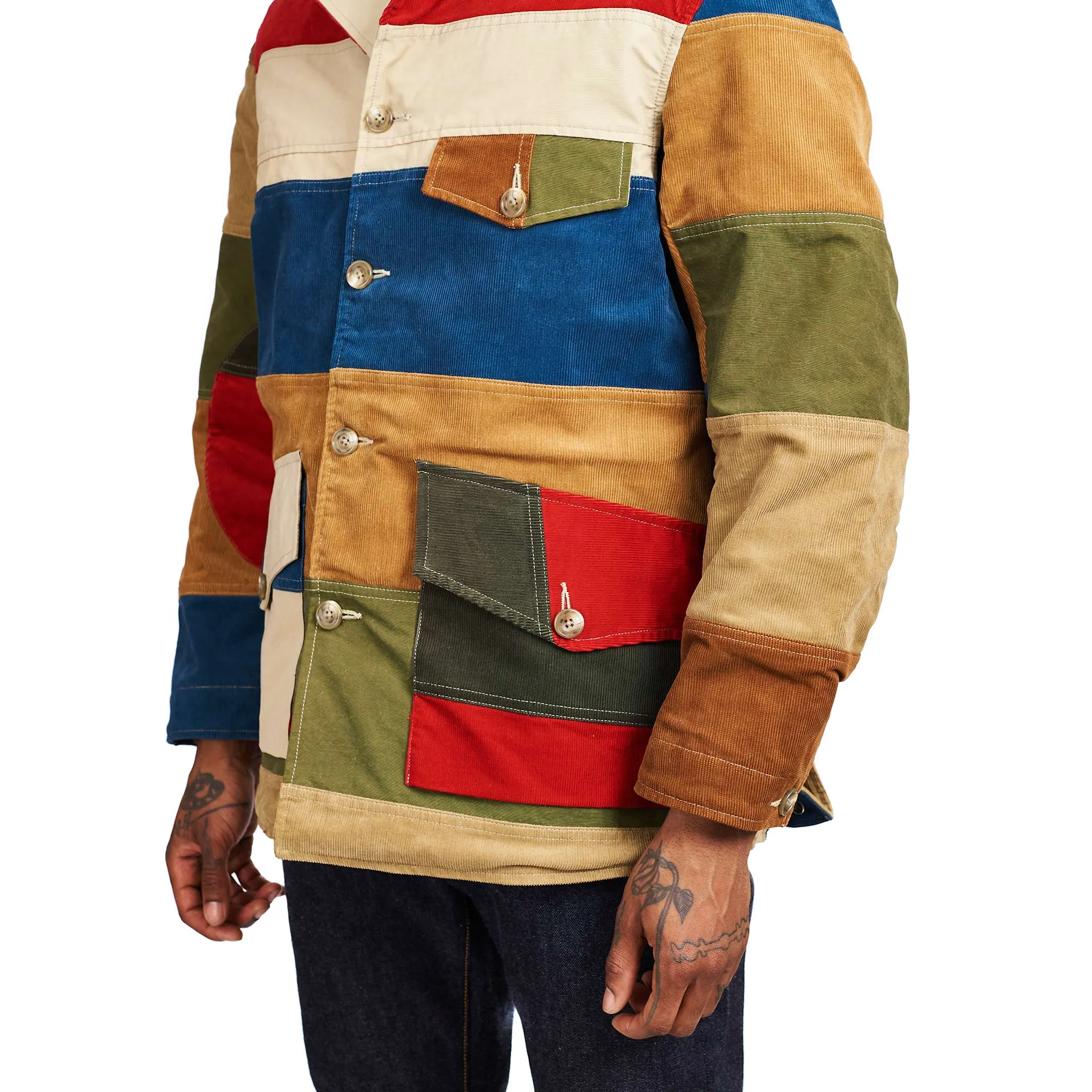 The Real McCoy's MJ21015 Multicolour Corduroy Hunting Coat Tricolour