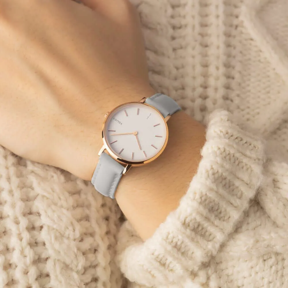 The Solar Mini | White Dial - Rose Gold Case