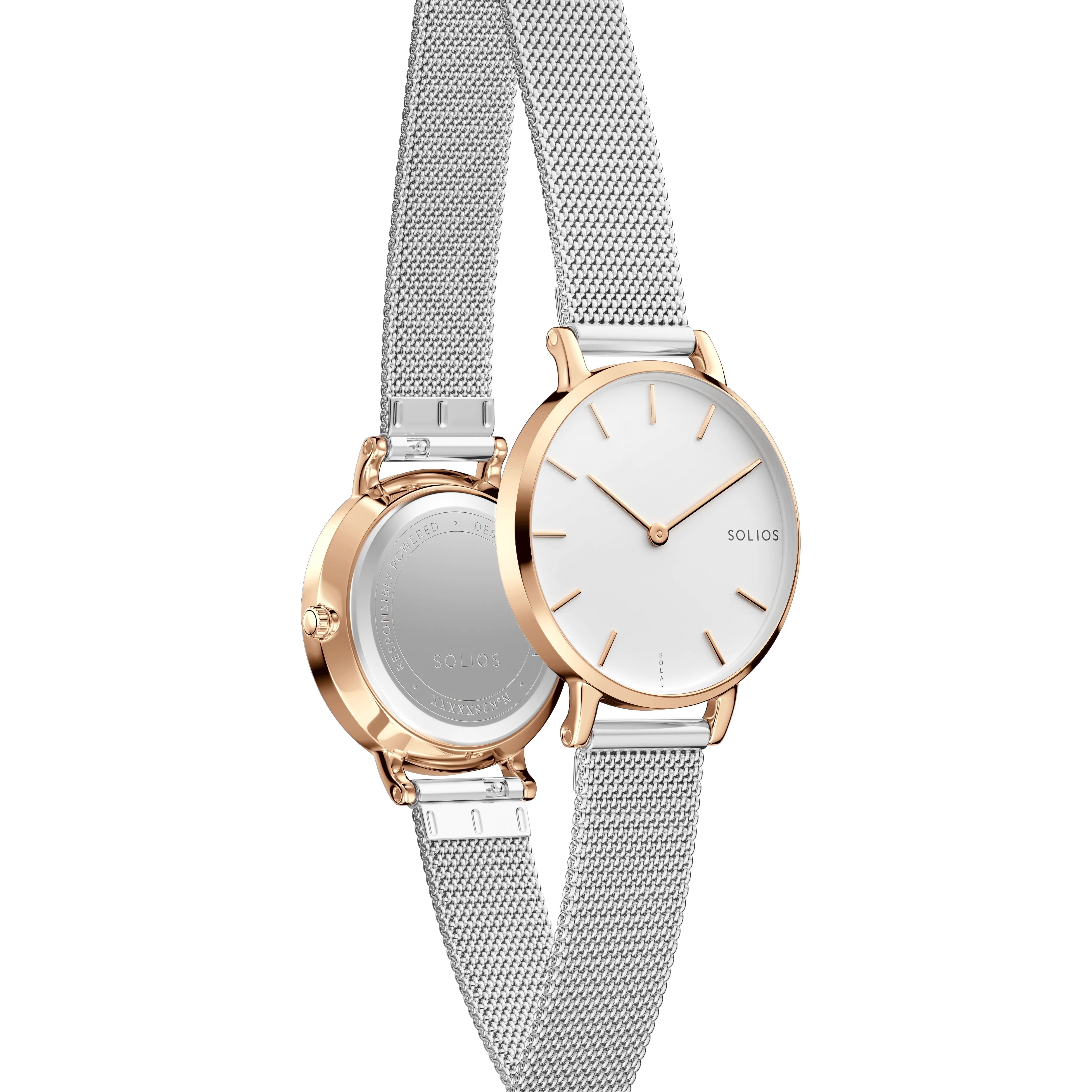 The Solar Mini | White Dial - Rose Gold Case