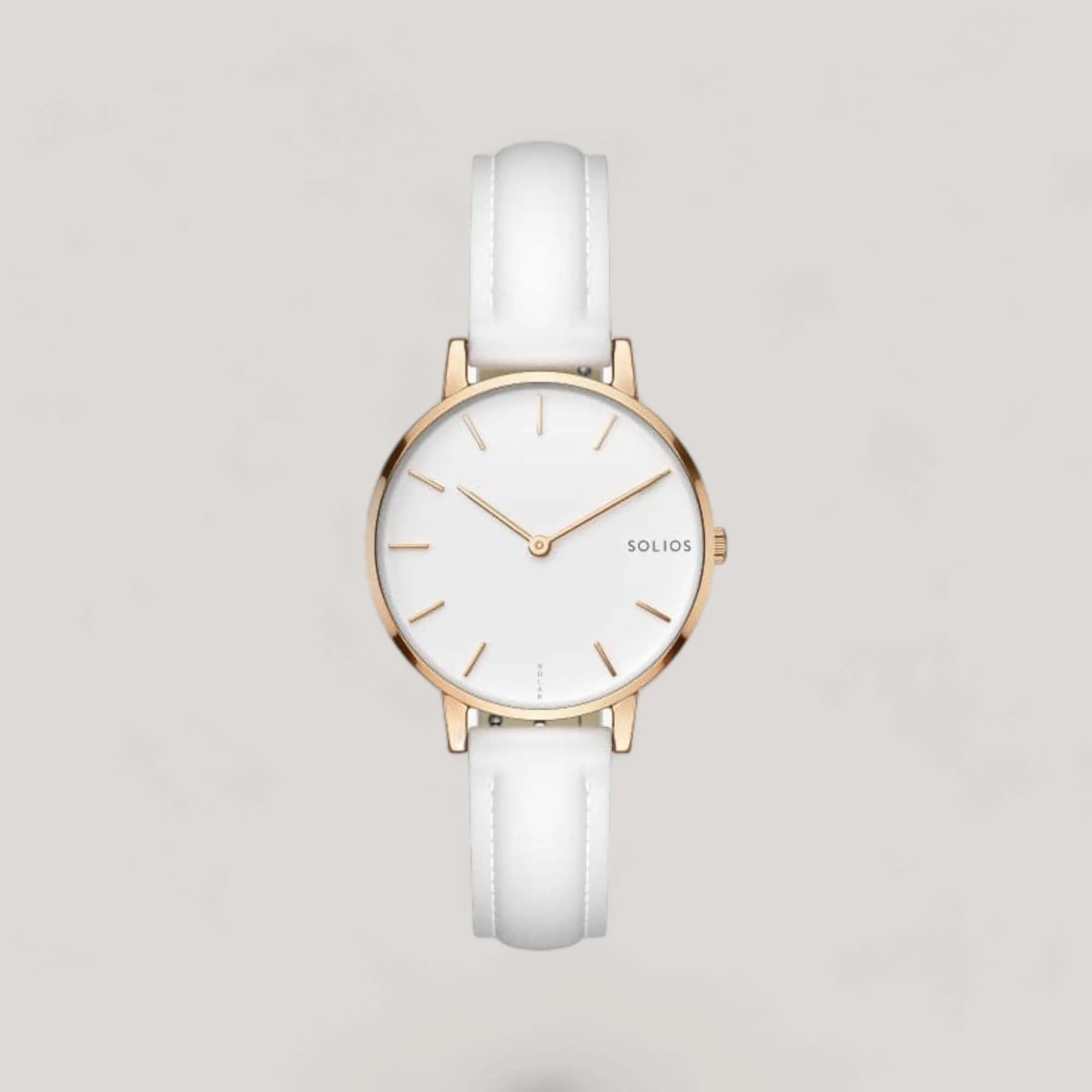 The Solar Mini | White Dial - Rose Gold Case