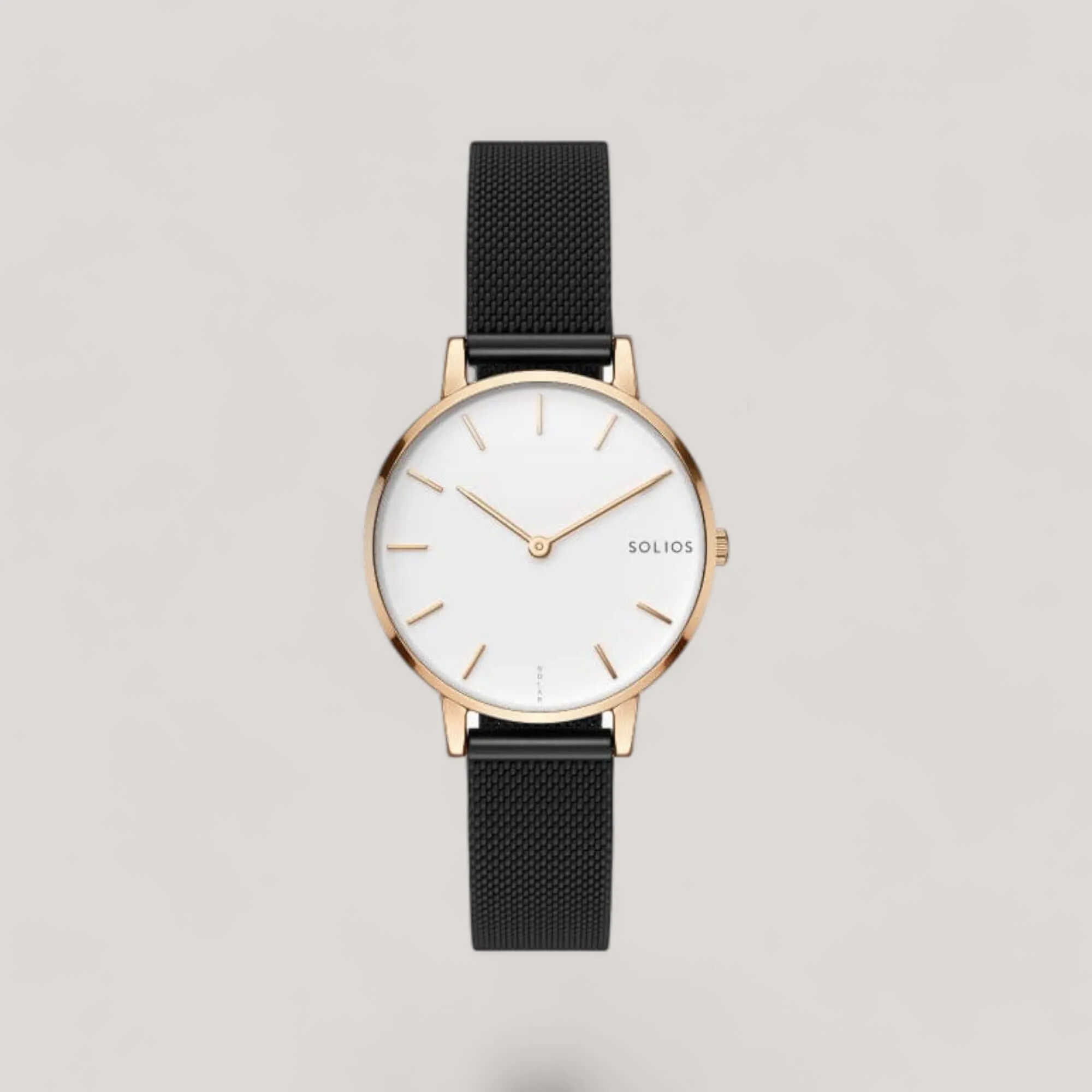 The Solar Mini | White Dial - Rose Gold Case