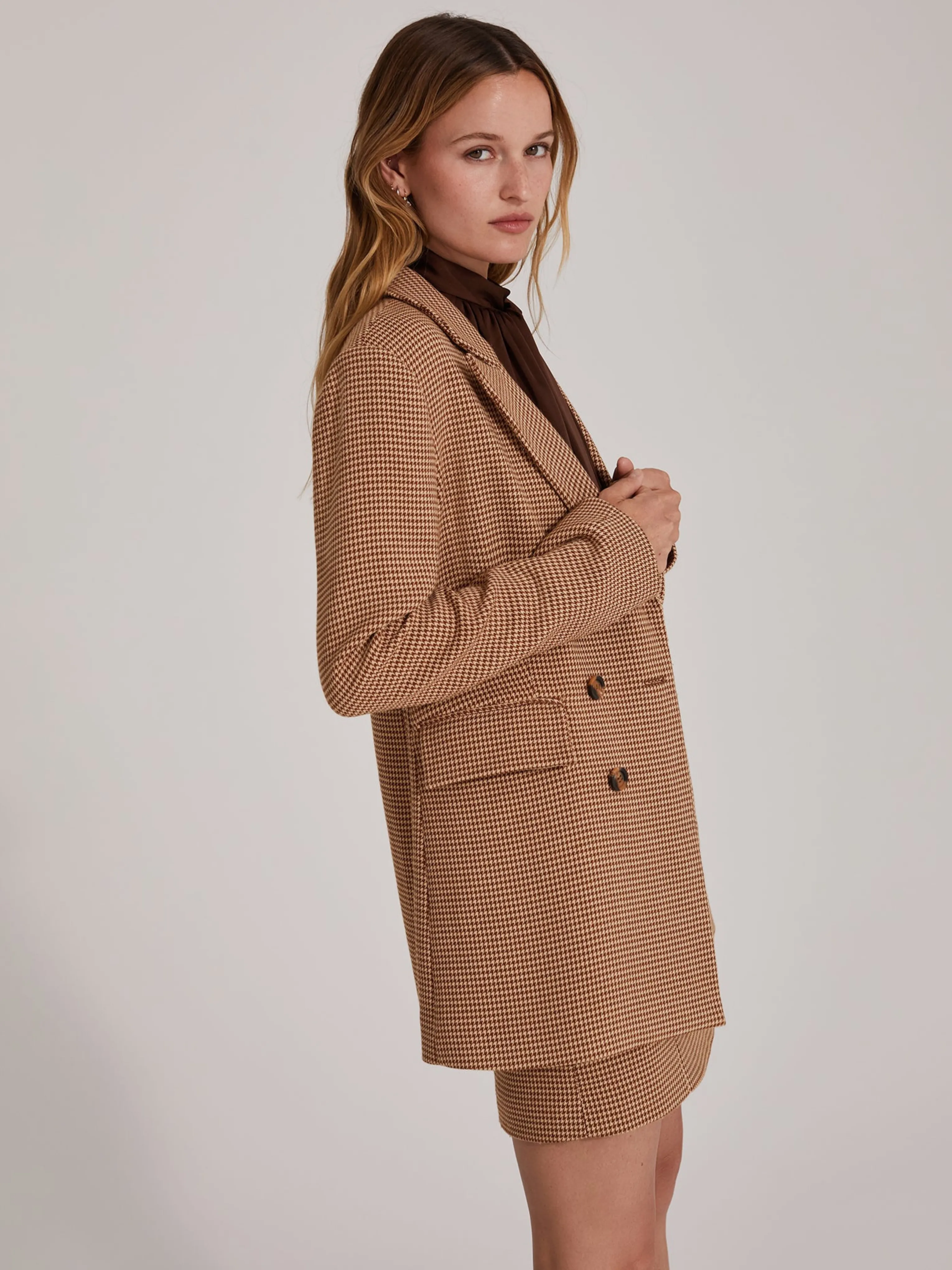 Toffee Houndstooth The Phoebe Blazer