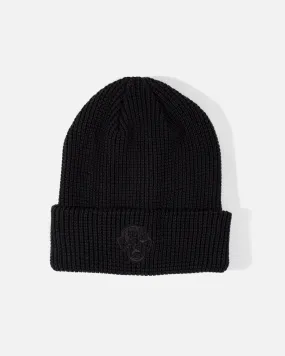 Waffle Knit Beanie - Black