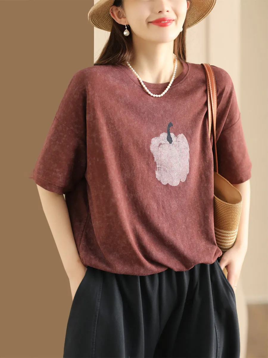 Women Summer Casual Drawstring Hem Cotton Shirt PA1031