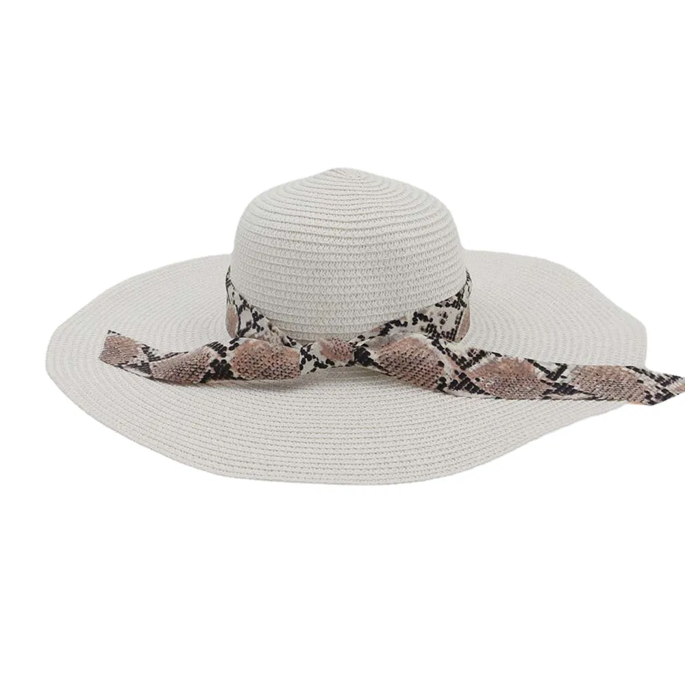 Women Sunscreen Vacation Beach Wild Brim Sun Hat Elegant Stylish Bowknot Straw Hat