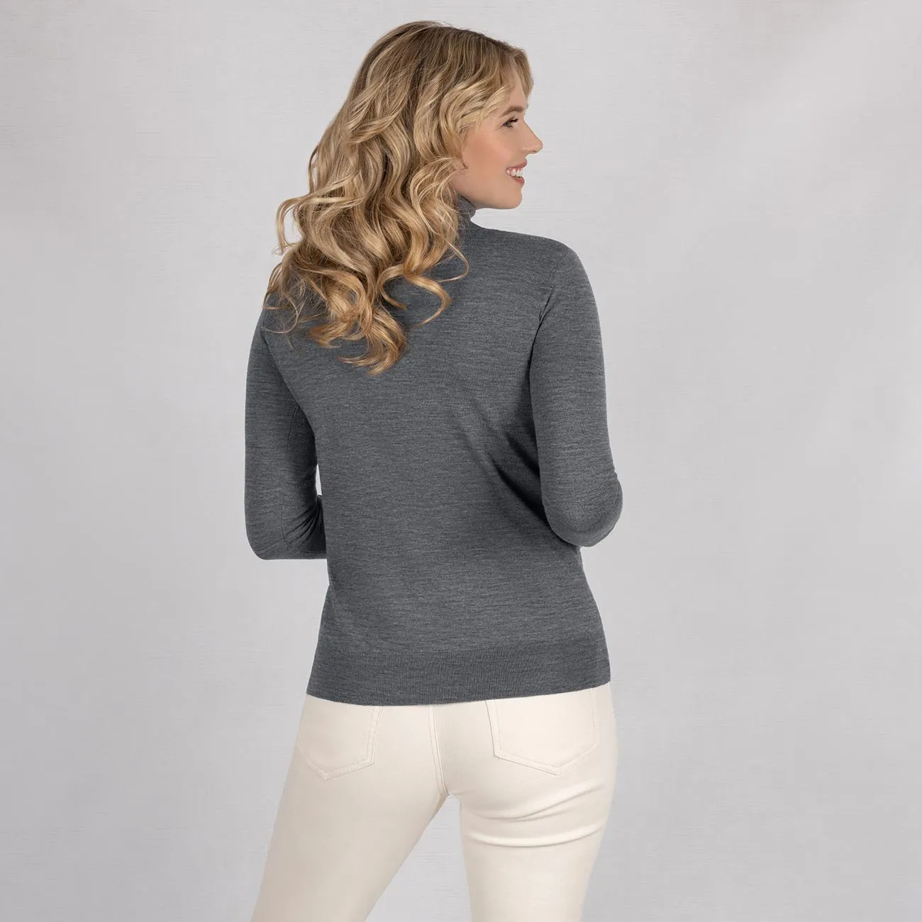 Wool Pullover Light Turtleneck Women